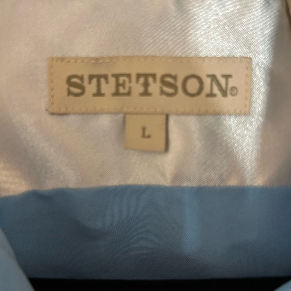 Vintage Stetson Western Blue Shirt with Floral Embroidery - Picture 2 of 3